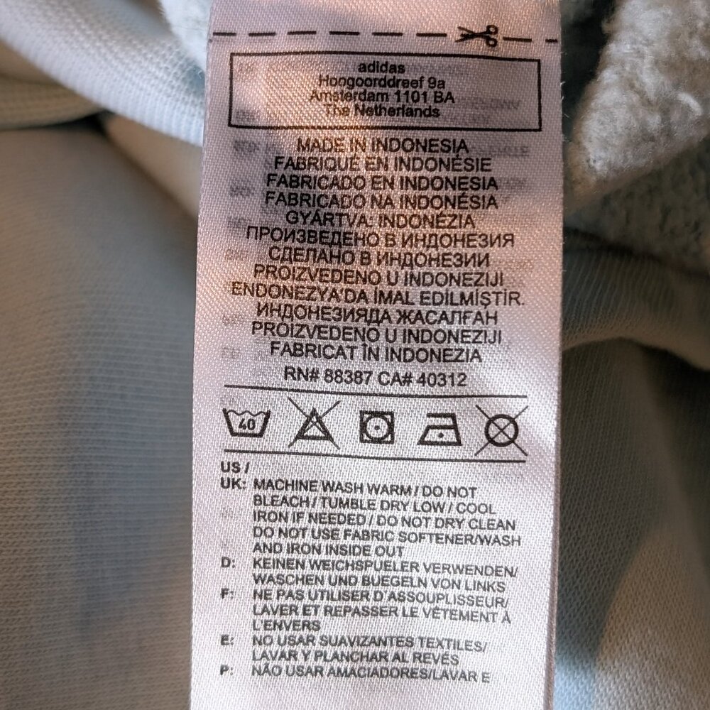 Adidas Hoodie with Lavender Logo Light Blue/Mint Size Medium 12/14 - Picture 7 of 8